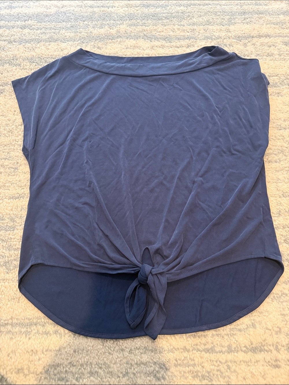 Veronica M Navy Tie-Front Cap Sleeve Tank
